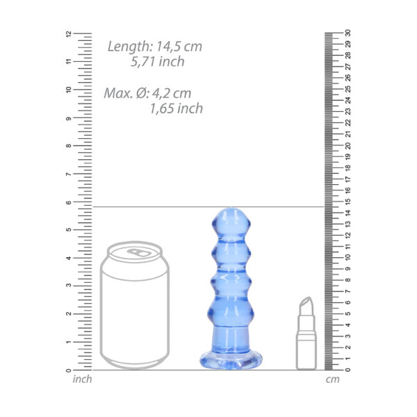 8714273520654 3 Realrock Crystal Clear Curvy Dildo Or Butt Plug 5.5'' Blue