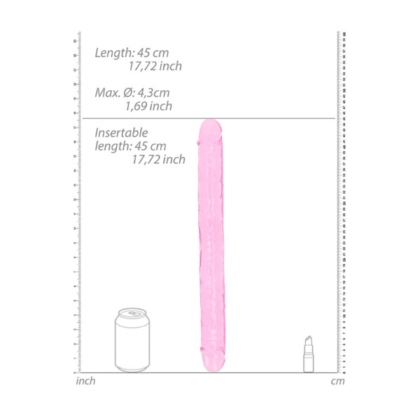 Realrock Crystal Clear Double Dong 18'' Pink - Image 3