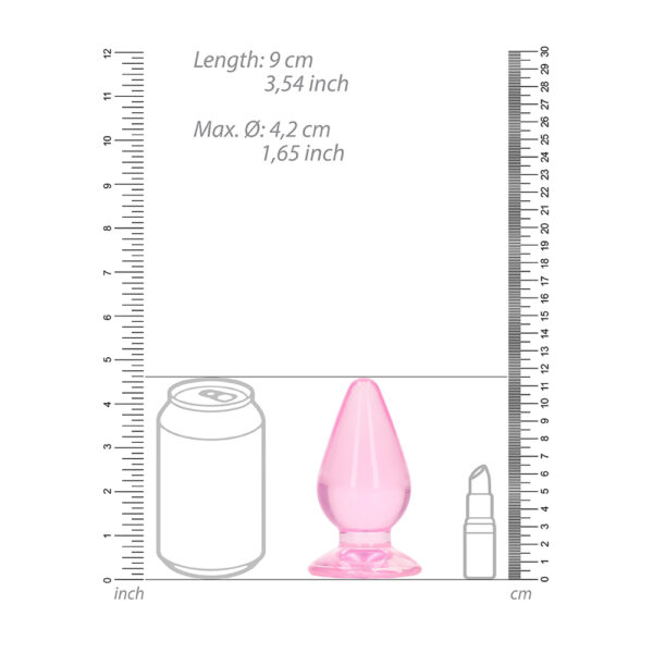 8714273520760 3 Realrock Crystal Clear Anal Plug 4.5'' Pink