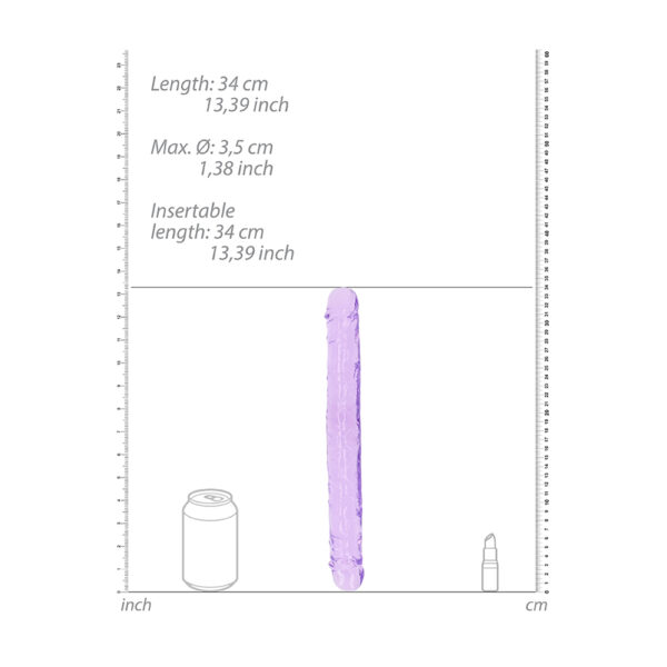 8714273520869 3 Realrock Crystal Clear Double Dong 13'' Purple