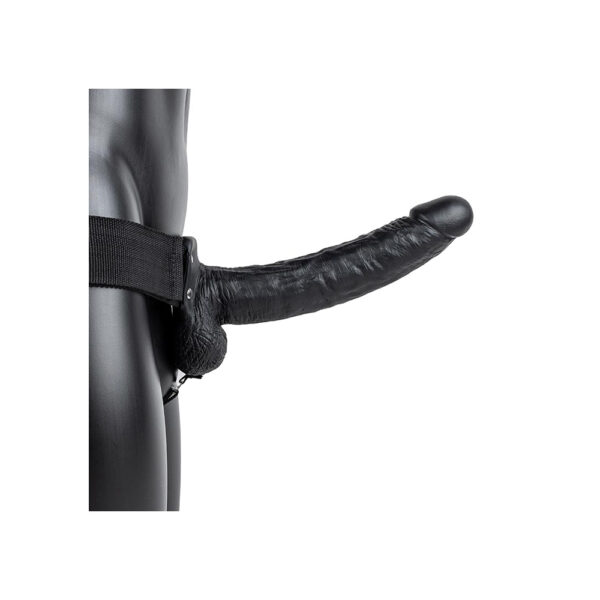 8714273520999 2 Realrock Hollow Strap-On With Balls 9" Black