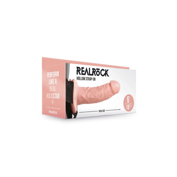 8714273521149 Realrock Hollow Strap-On Without Balls 6" Flesh