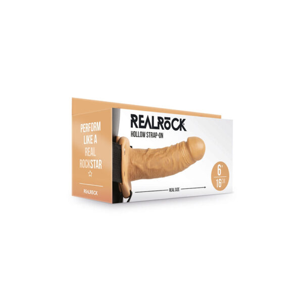 8714273521194 Realrock Hollow Strap-On Without Balls 6" Tan