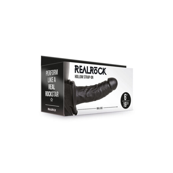 8714273521200 Realrock Hollow Strap-On Without Balls 6" Black