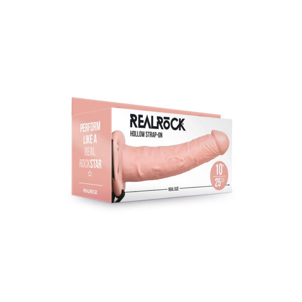 8714273521286 Realrock Hollow Strap-On Without Balls 10" Flesh