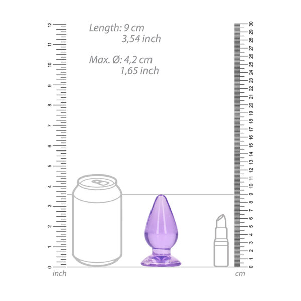 8714273522665 3 Realrock Crystal Clear Anal Plug 3.5'' Purple