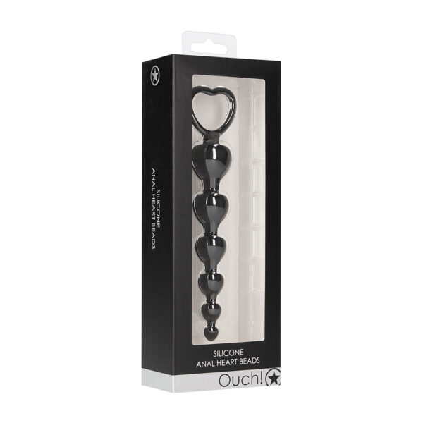 8714273925817 Ouch! Anal Heart Beads Black