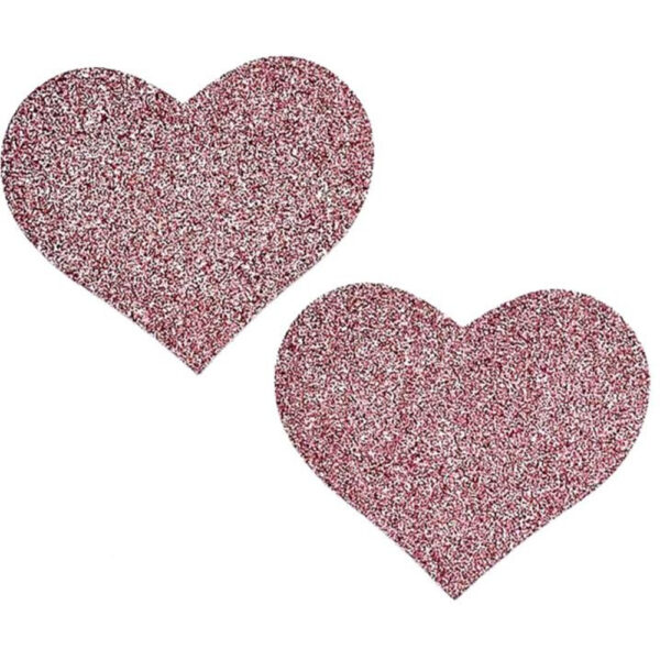 8932130301189 Heart Shaped Glitter Pasties Pink O/S